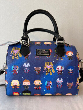 Marvel Avengers Chibi Character Blue Satchel Crossbody Bag NWT